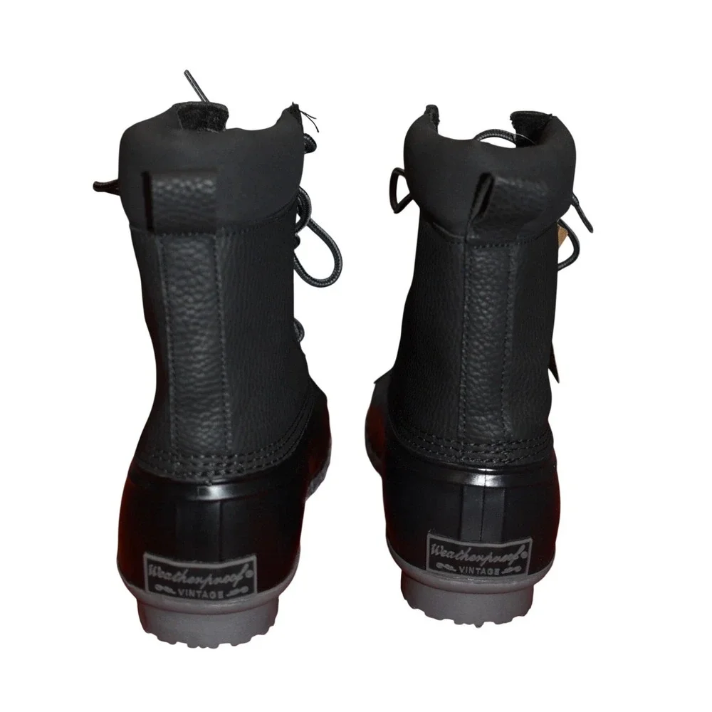 Weatherproof Vintage Duck Boots Men Size 8 Black New All-Weather Thermolite